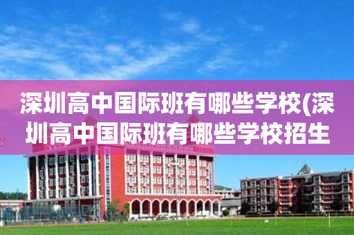 深圳高中国际班有哪些学校(深圳高中国际班有哪些学校招生)