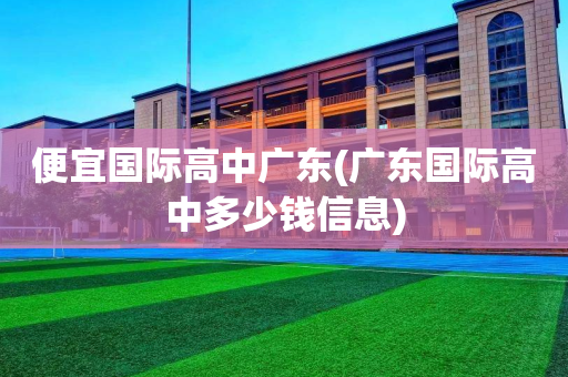便宜国际高中广东(广东国际高中多少钱信息)