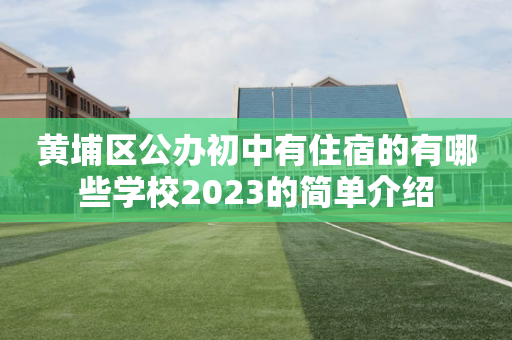 黄埔区公办初中有住宿的有哪些学校2023的简单介绍