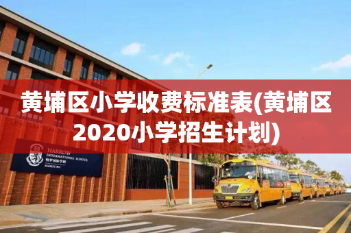 黄埔区小学收费标准表(黄埔区2020小学招生计划)