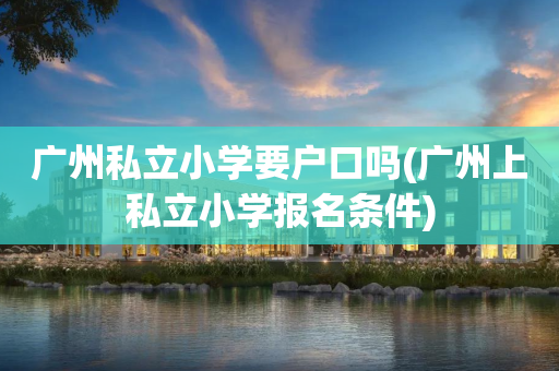 广州私立小学要户口吗(广州上私立小学报名条件)
