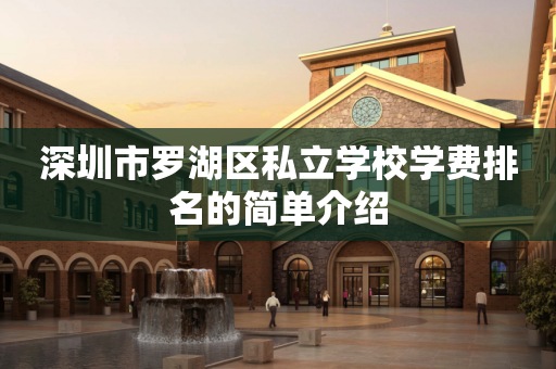 深圳市罗湖区私立学校学费排名的简单介绍