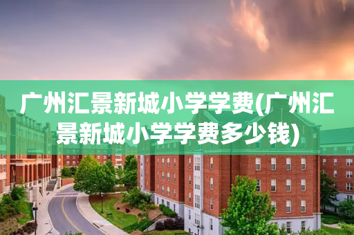 广州汇景新城小学学费(广州汇景新城小学学费多少钱)