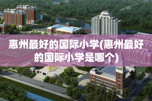 惠州最好的国际小学(惠州最好的国际小学是哪个)