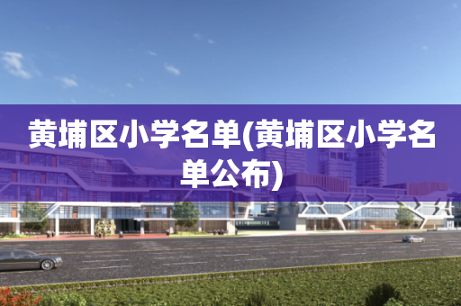 黄埔区小学名单(黄埔区小学名单公布)