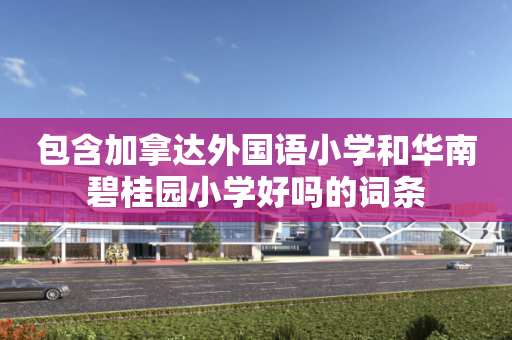 包含加拿达外国语小学和华南碧桂园小学好吗的词条
