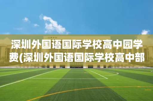 深圳外国语国际学校高中园学费(深圳外国语国际学校高中部怎么样)