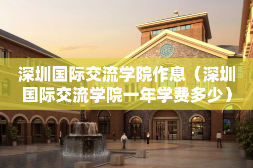 深圳国际交流学院作息（深圳国际交流学院一年学费多少）