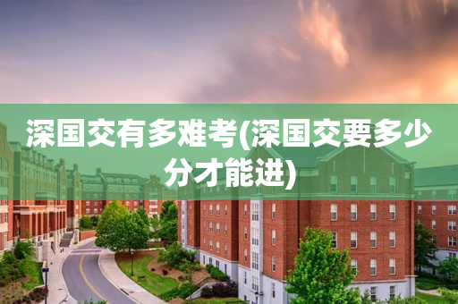 深国交有多难考(深国交要多少分才能进)
