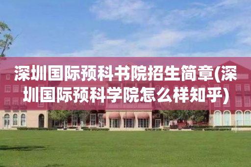 深圳国际预科书院招生简章(深圳国际预科学院怎么样知乎)