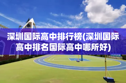 深圳国际高中排行榜(深圳国际高中排名国际高中哪所好)