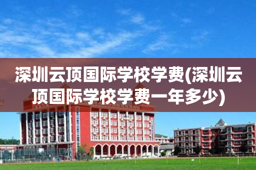 深圳云顶国际学校学费(深圳云顶国际学校学费一年多少)