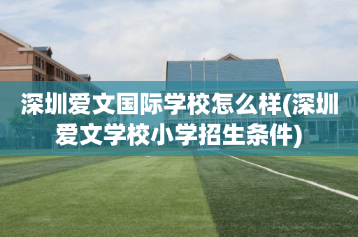 深圳爱文国际学校怎么样(深圳爱文学校小学招生条件)