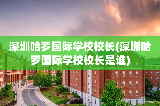 深圳哈罗国际学校校长(深圳哈罗国际学校校长是谁)