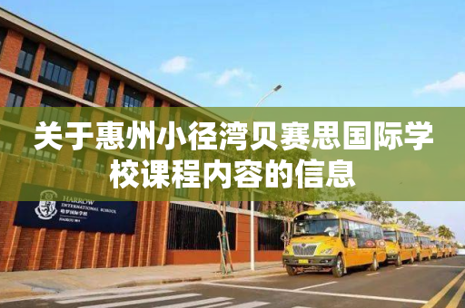 关于惠州小径湾贝赛思国际学校课程内容的信息