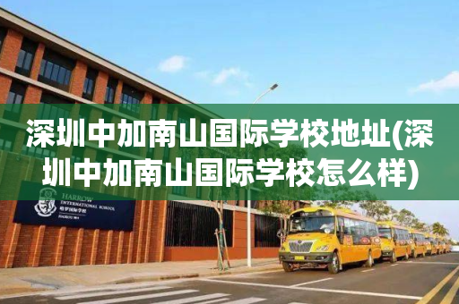 深圳中加南山国际学校地址(深圳中加南山国际学校怎么样)
