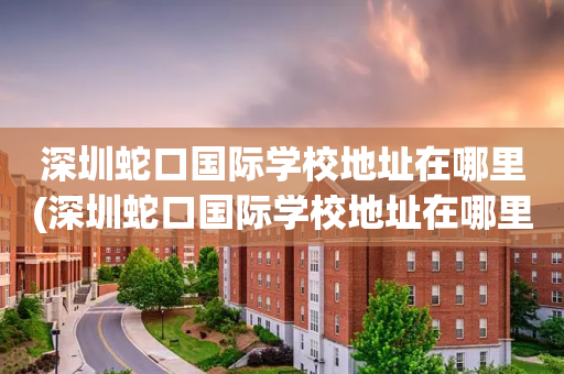 深圳蛇口国际学校地址在哪里(深圳蛇口国际学校地址在哪里呀)
