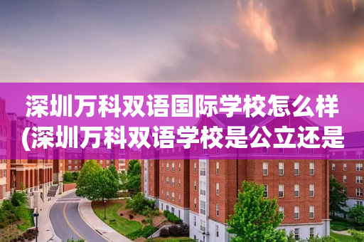 深圳万科双语国际学校怎么样(深圳万科双语学校是公立还是私立)