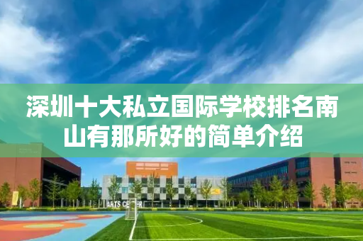 深圳十大私立国际学校排名南山有那所好的简单介绍