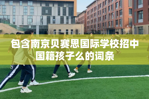 包含南京贝赛思国际学校招中国籍孩子么的词条