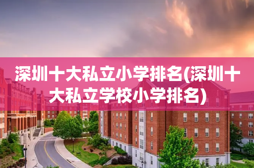 深圳十大私立小学排名(深圳十大私立学校小学排名)