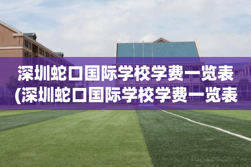 深圳蛇口国际学校学费一览表(深圳蛇口国际学校学费一览表查询)