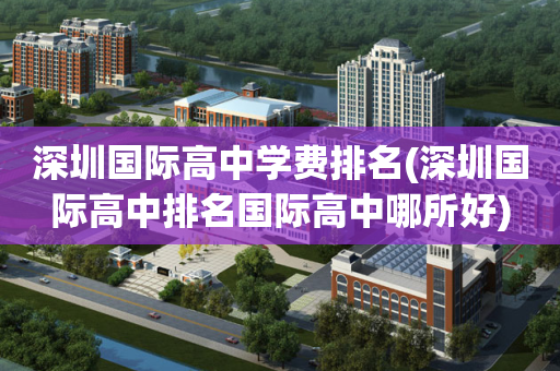 深圳国际高中学费排名(深圳国际高中排名国际高中哪所好)