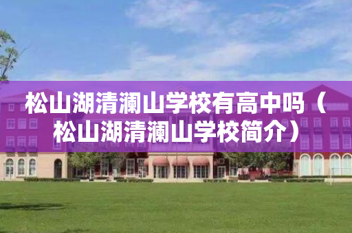 松山湖清澜山学校有高中吗（松山湖清澜山学校简介）