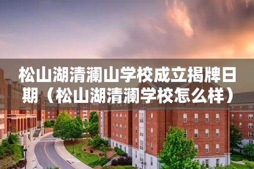 松山湖清澜山学校成立揭牌日期（松山湖清澜学校怎么样）