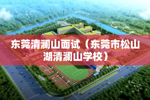 东莞清澜山面试（东莞市松山湖清澜山学校）