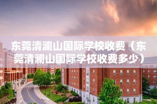 东莞清澜山国际学校收费（东莞清澜山国际学校收费多少）