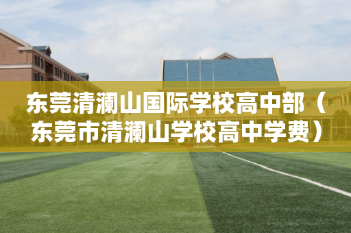 东莞清澜山国际学校高中部（东莞市清澜山学校高中学费）