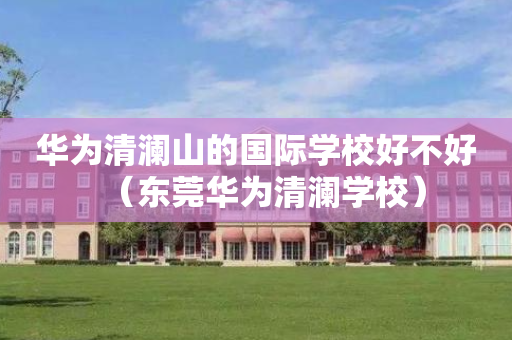 华为清澜山的国际学校好不好（东莞华为清澜学校）