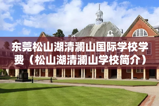 东莞松山湖清澜山国际学校学费（松山湖清澜山学校简介）