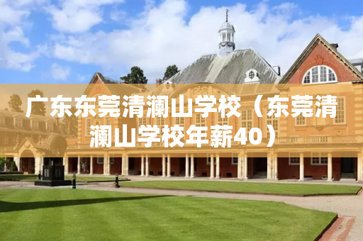 广东东莞清澜山学校（东莞清澜山学校年薪40）