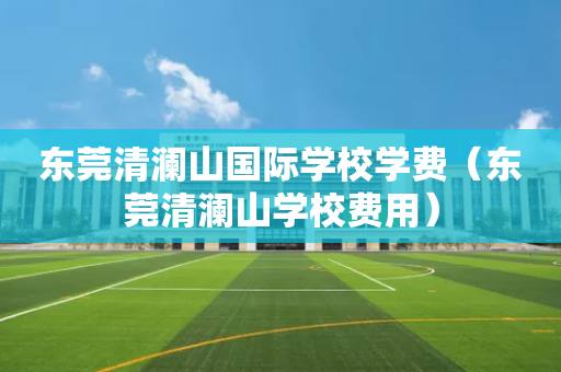 东莞清澜山国际学校学费（东莞清澜山学校费用）